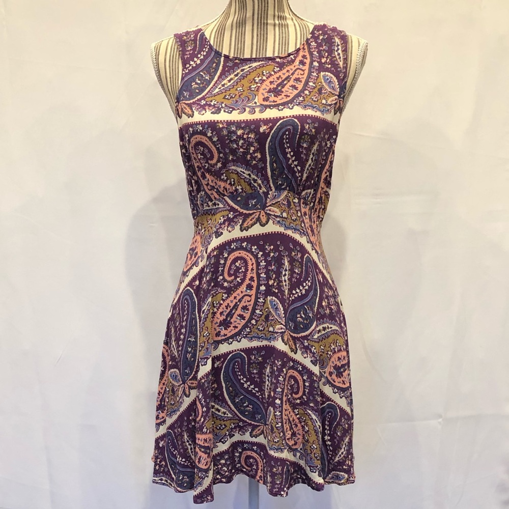 Free People paisley print summer dress size 4 - Picture 1 of 5